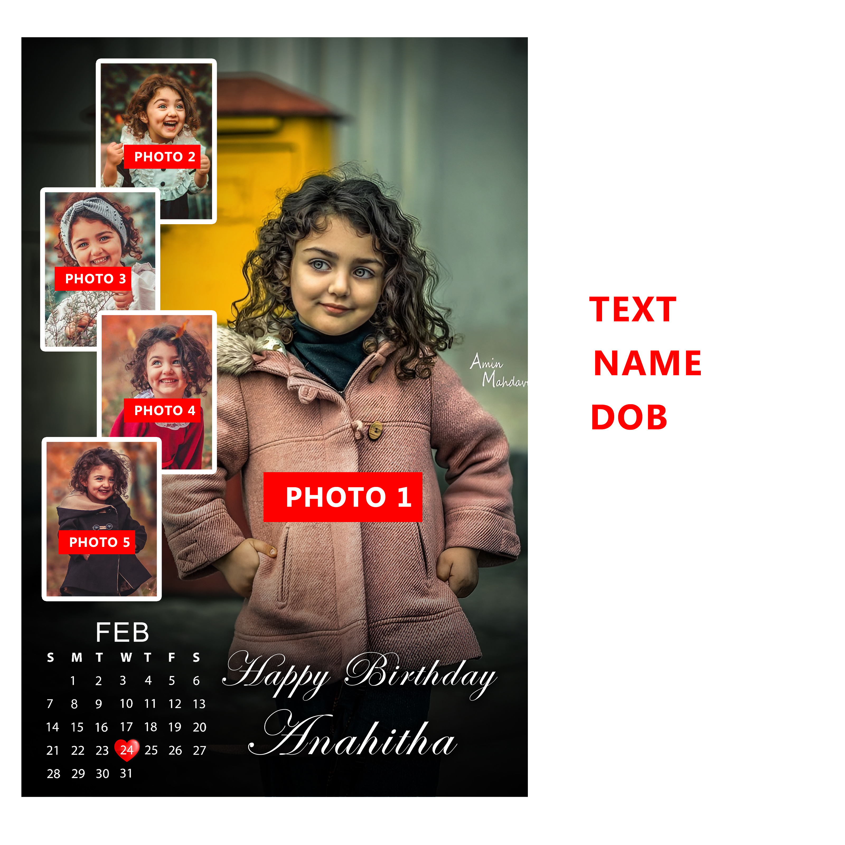 collage photo frame birthday