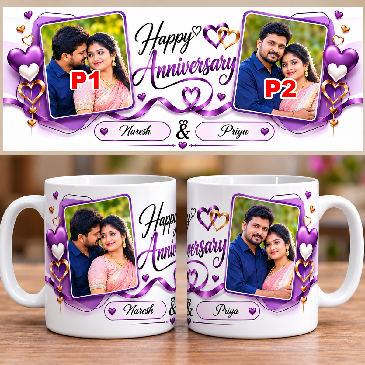 Personalized White Coffee Mug with Photo 004