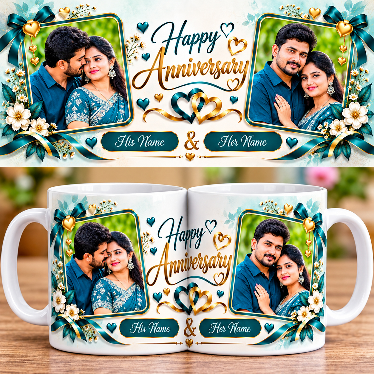 Personalized White and magic Coffee Mug with Photo 002